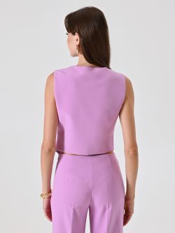 Waistcoat in Orchid Pink Technical Fabric det_3
