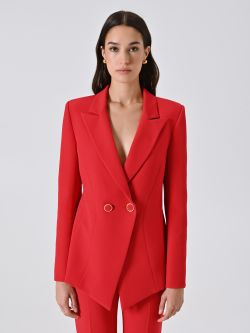 Red Double-Breasted Jacket in Technical Fabric det_2