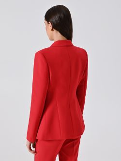 Zweireihige Jacke aus technischem Gewebe in Rot det_3
