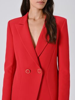 Red Double-Breasted Jacket in Technical Fabric in_i5