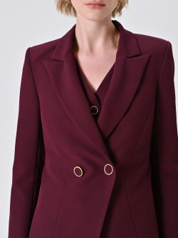 Veste croisée bordeaux en tissu technique in_i5