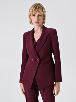 Veste croisée bordeaux en tissu technique in_i7