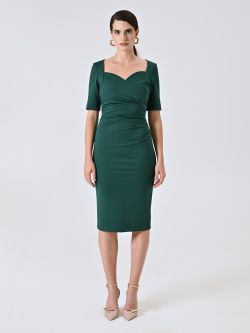 Orchid Pink Sheath Dress in Milano Stitch with Sweetheart Neckline det_1