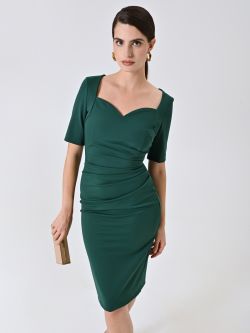 Orchid Pink Sheath Dress in Milano Stitch with Sweetheart Neckline sp_e1