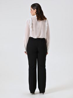 Curvy Black Palazzo Trousers in Scuba Crepe det_3