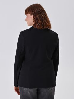 Curvy Black Double-Breasted Jacket det_3