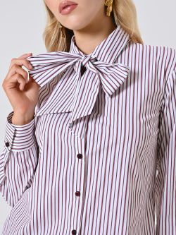 Camisa a rayas burdeos con lazo in_i5