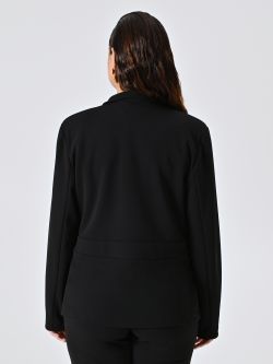 Curvy Black Jacket with Zip in Scuba Crepe det_3