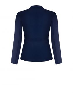 Curvy Blue Jacket with Zip in Scuba Crepe det_2