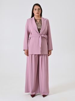 Chaqueta curvy tipo bata en cady malva det_1