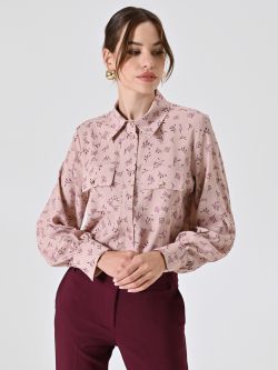 Floral Print Shirt in Pink and Burgundy in_i7