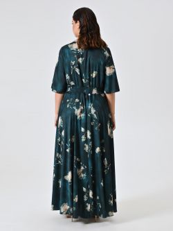Curvy Long Green Floral Dress det_3