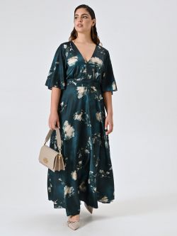 Curvy Long Green Floral Dress sp_e1