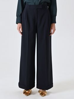 Pantaloni Blu con Pinces det_2
