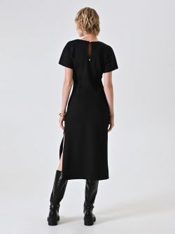 Tubino Midi Nero in Punto Milano con Nodo det_3