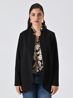 Curvy Black Open Jacket det_2