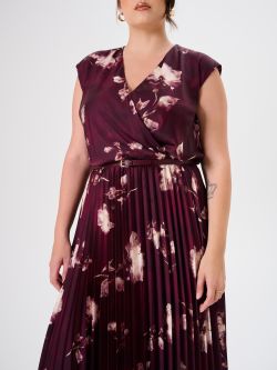 Vestido plisado curvy con estampado floral in_i5