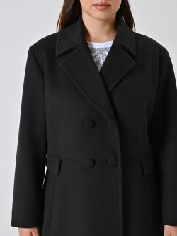 Cappotto Curvy Nero in Velour in_i5