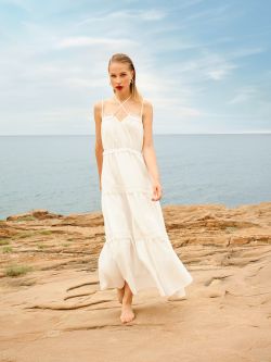 Robe blanche avec empiècements sp_e1