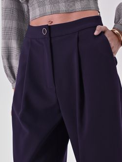 Blaue Palazzohose mit Bundfalten aus Funktionsgewebe in_i5