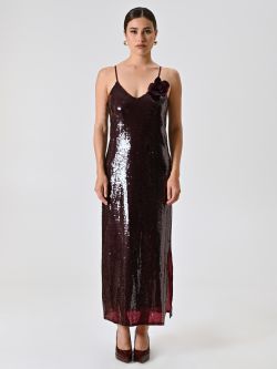 Paillettenkleid in Bordeaux det_1