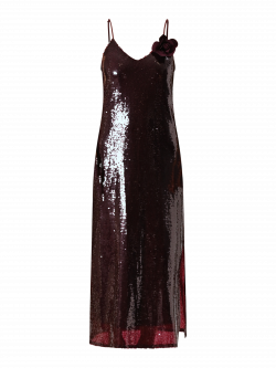 Robe bordeaux à paillettes det_4
