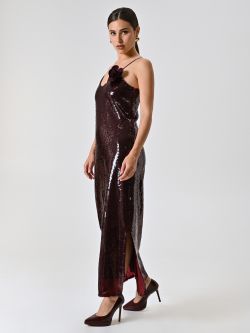 Paillettenkleid in Bordeaux in_i7