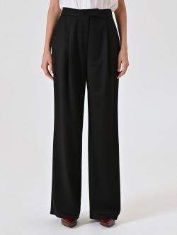 Black Tailored Trousers with Pleats det_2