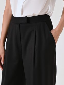 Black Tailored Trousers with Pleats in_i5
