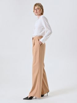 Pantalón sartorial beige con pinzas in_i7