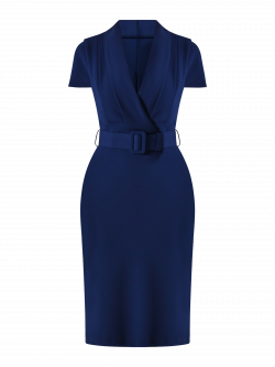 Robe fourreau bleue en néoprène det_4