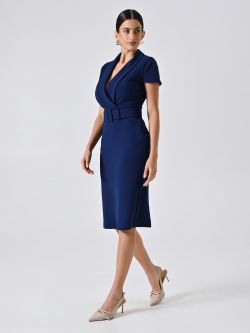 Robe fourreau bleue en néoprène in_i7