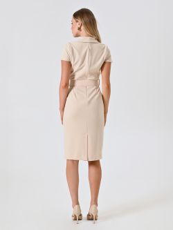Tubino Beige Chiaro in Scuba Mano Crepe det_3