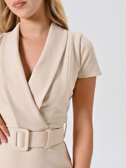 Tubino Beige Chiaro in Scuba Mano Crepe in_i5
