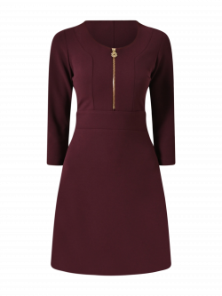 Robe bordeaux à fermeture éclair en néoprène det_4