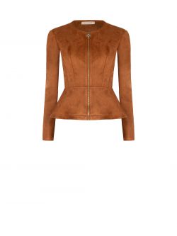 Veste marron cuir imitation daim det_4