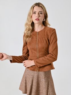 Veste marron cuir imitation daim in_i7