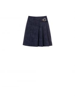 Mini spódnica z tkaniny slub punto Milano z efektem denimu det_4