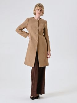 Cappotto Cammello con Sciarpa Removibile  in_i7