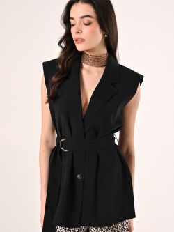 Black Viscose-Blend Waistcoat in_i7