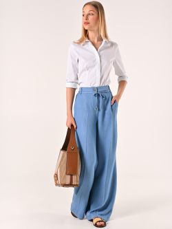 Weite Hose aus Chambray sp_e1