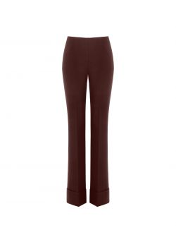Chocolate Brown Wide-Leg Trousers with Maxi Cuff in Technical Fabric det_4