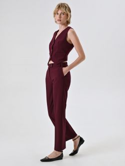 Pantaloni Bordeaux Skinny in Tessuto Tecnico in_i7