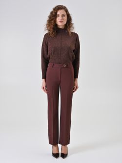 Pantaloni Skinny Marrone Cioccolato in Tessuto Tecnico det_1