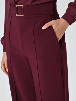Burgundy Technical Fabric Trousers with Geometric Buckle in_i5
