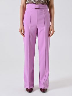 Pantaloni Rosa Orchidea con Fibbia Geometrica in Tessuto Tecnico  det_2