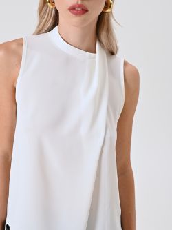 Top Bianco in Tessuto Fluido in_i5