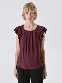 Top Bordeaux con Maniche ad Aletta det_2