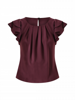 Burgundy Top with Cap Sleeves det_4