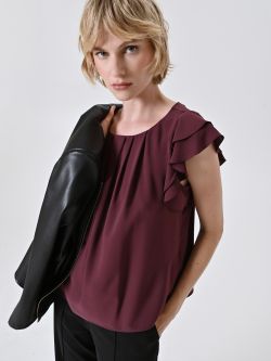 Burgundy Top with Cap Sleeves sp_e1